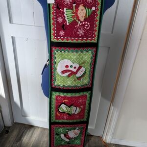 Festive Holiday Wall Hanging with Red and Green Accents